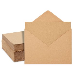 Best Paper Greetings 50 Pack Blank Cards and Envelopes 5x7, Kraft Paper A7 Notecards for DIY Open When Letters, Wedding Invitations - 1 of 4