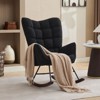 Hyleory Modern Rocking Chair, Teddy Velvet Upholstered Accent Chair - 2 of 4