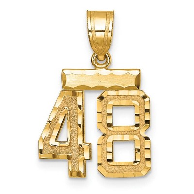 Black Bow Jewelry 14k Yellow Gold, Varsity Collection, Small D/C Pendant Number 48