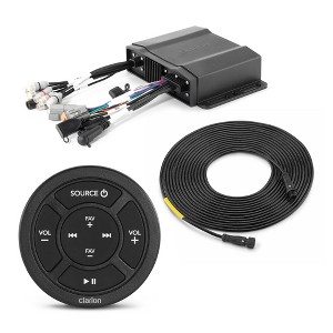 Clarion CMM-30BB Hideaway Marine Source Unit NMEA 2000® & CMR-10 Wired Marine Remote with Backlit Controls & 25' cable - 1 of 4