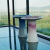 NAYSAYE Planter Ceramic Birdbath Rose Ombre Elegant Design for Indoor Outdoor Garden, White Pink, 16.93"*16.93"*18.12" - 4 of 4