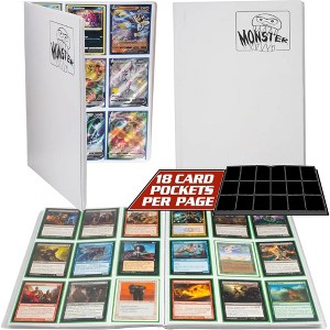 Monster Binder - 9 Pocket Trading Card Album - Matte White with White Pages (Anti-Theft Pockets Hold 360+ Magic Cards) - 1 of 4