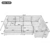 121"W Modular Sectional Sofa Couch, Sofa Bed with Two Movable Ottomans for Living Room -ModernLuxe - 3 of 4