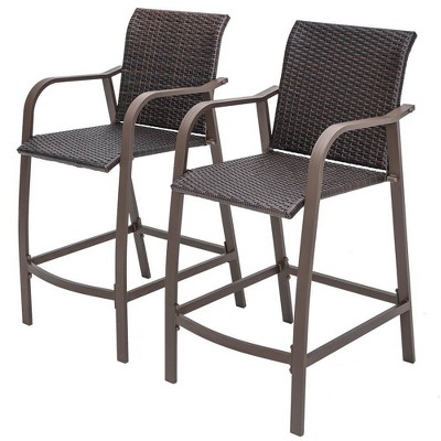 Wicker best sale bar chairs