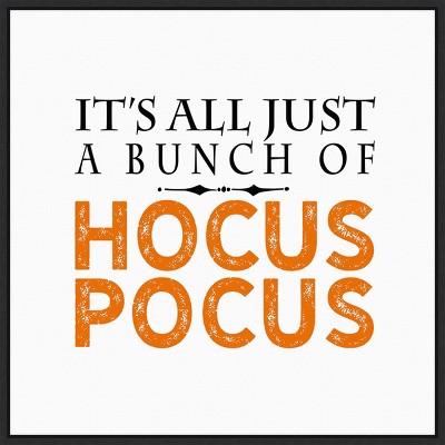 22" x 22" Just a Bunch of Hocus Pocus Orange Portfolio Framed Wall Canvas - Amanti Art