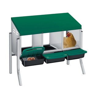 Chicken Nesting Boxes, 4 Compartment Metal Roll Away Nest Box for Chicken and Poultry to Collect Eggs, Chicken Laying Box for Chicken Coop - 1 of 4
