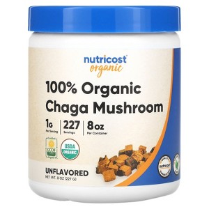 Nutricost 100% Organic Chaga Mushroom, Unflavored, 8 oz (227 g) - 1 of 2