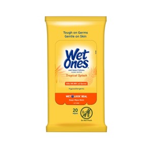 Wet Ones Antibacterial Hand Wipes Travel Pack - Tropical Splash - 20ct - 1 of 4