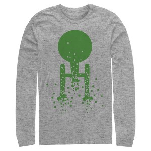 Men's Star Trek St. Patrick's Enterprise Clover Fill Long Sleeve Shirt - 1 of 4