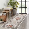 Area Rug with Rubber Backing Vintage Washable Rug Soft Foldable Carpet Low Pile Boho Rugs - 3 of 4