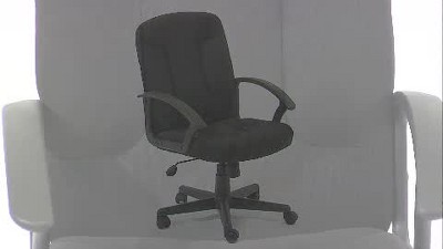 ErgoExec Mid-Back Gray Fabric Swivel Executive Chair with Nylon Arms