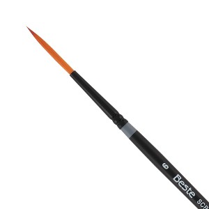 Creative Mark Beste Golden Taklon Script Liner #6 - 2 Pack Artist Brush, Professional Watercolor Brushes, For Acrylic Painting, Short Handle, Sharp - 1 of 4