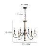 LNC Andromeda 6-Light 31.1" French Country/Cottage Candle Chandelier,Distressed White Wood Rustic Bronze - 3 of 4