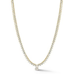 Sphera Milano Gold Plated Brass Pear Cut CZ Pendant Tennis