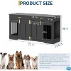 71" Double Dog Crate Furniture with Removable Divider, 2 Storage Drawers & Sliding Door Wooden - 2 of 4