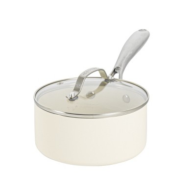 Cream 12-Piece Nonstick Aluminum and Stainless Steel Cookware Set