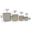 VisioGear 4 Pieces Ceramic Flowerpot, Modern Planter for Patio, Garden or Windowsills, Cream Color, 14.18"*14.18"*12.6" - 3 of 4