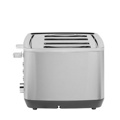 Stainless Steel 4-Slice Toaster with Wide Slots and Crumb Tray