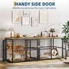 Heavy Duty Double Dog Crate with Divider, 87'' Extra Large Dog Kennel Furniture for 2 Medium Large Pets, 3 Door Pet Cage Indoor, Wooden TV Stand - 4 of 4