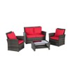 CAVINAS Patio Table and Chairs Set, Rattan Chairs Wicker Patio Furniture, Modern Outdoor Seating Set with Footstool for Balcony - 3 of 4