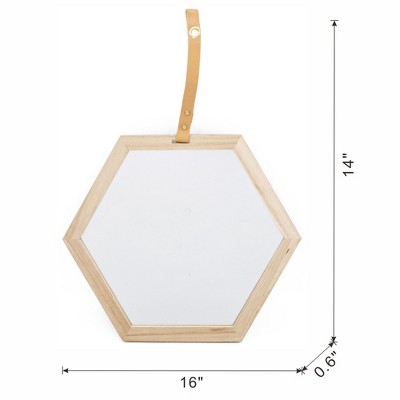 VYNXARIA Decorative Wall Mirrors - Harlan Hexagon 16x14 Inch Nordic Style Geometric Accent Mirror