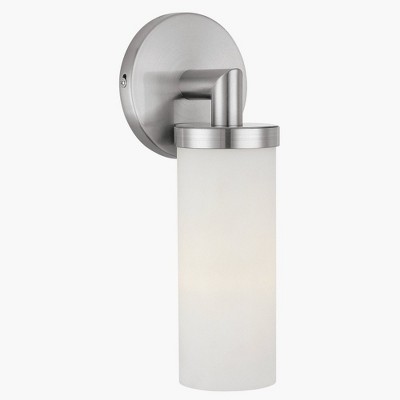 Cylinder Brushed Steel Dimmable Wall Sconce with LED Lighting