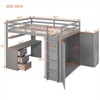 RISOKEYS Full Size Loft Bed with Drawers, Desk & Wardrobe - Bed with Desk and Storage Drawers, Wooden Kids Loft Bed Frame with Wardrobe - 4 of 4