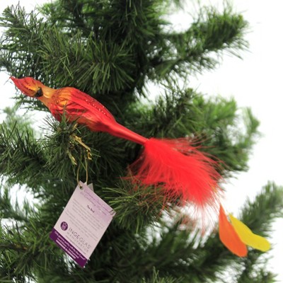 Inge Glas 5.0" Phoenix Bird Clip On Feathers  -  Tree Ornaments