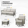 Buenhomino 6-Piece Outdoor Resin Wicker Set – 2 Sofas, 2 Swivel Chairs & 2 Ottomans with UV-Resistant Cushions & Steel Frame - 3 of 4