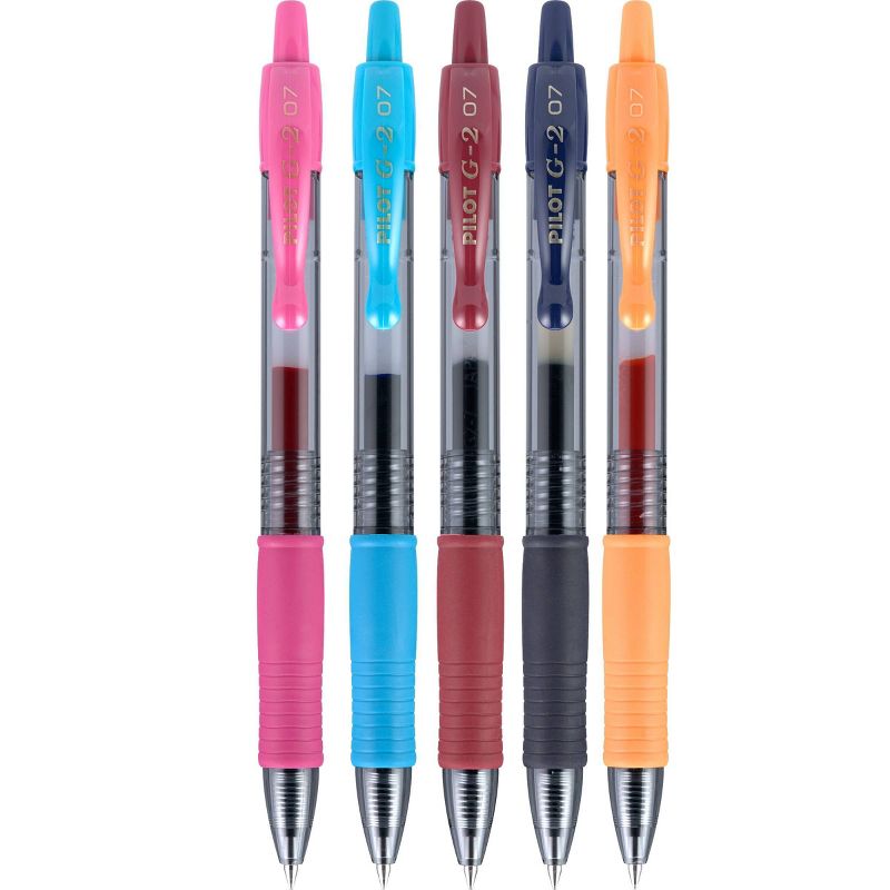 Pilot 5ct G2 Gel Pens Fine Point 0.7mm Assorted Bright Inks, 3 of 4