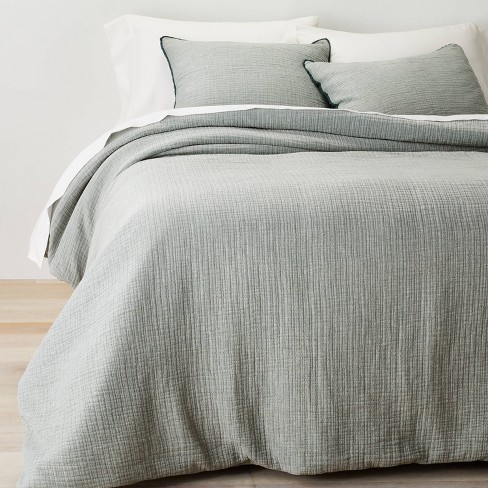 King/california King Textured Chambray Cotton Comforter & Sham Set