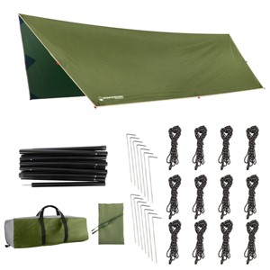 15 ft. x 12 ft. Portable Camping Tarp with Poles - 1 of 4