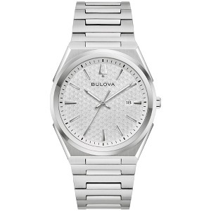 Bulova Men's Quartz Dress Classic Watch,  Silver-Tone Stainless Steel Bracelet, Silver-White Dial,  Calendar - 1 of 3