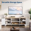 Coolmee Rattan TV Stand for Living Room, Boho Entertainment Center for 55, 65, 70 Inch TV, Wooden Console Cabinet with Storage and Shelf - 4 of 4