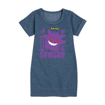 - Pokémon - Gengar Graphic Short Sleeve Fleece Dress