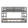 CAVINAS Full/Twin Over Full/Twin Solid Wood Bunk Bed with Double Ladder,Modern Bed Frame for Kids Room,Bedroom - 3 of 4