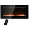HOMCOM 36" Electric Fireplace Heater Recessed or Wall Mounted with Remote Control, 8H Timer, Adjustable Flame Color and Brightness, Log and Crystal - 4 of 4