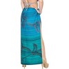 LA LEELA Women's Sarong Bikini Skirt Cover up Swimwear Bathing suit Summer Wraps Swimsuit Beach Wrap Coverups for Women One Size Blue, Tie Dye Design - 4 of 4