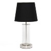 Encased Metal and Clear Glass Table Lamp with Fabric Shade - Simple Designs - 4 of 4