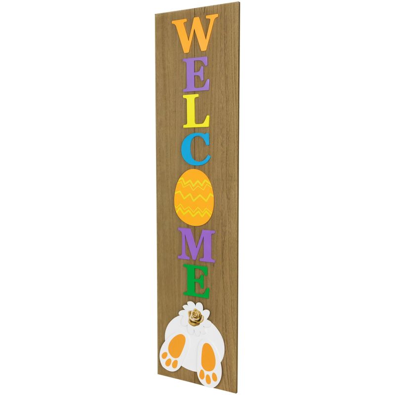 Northlight 39.25" Welcome Wooden Easter Bunny Porch Board Sign Decoration, 4 of 7
