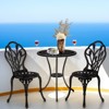 Outdoor 3-Piece Cast Aluminum Tulip Bistro Set - 3 of 4