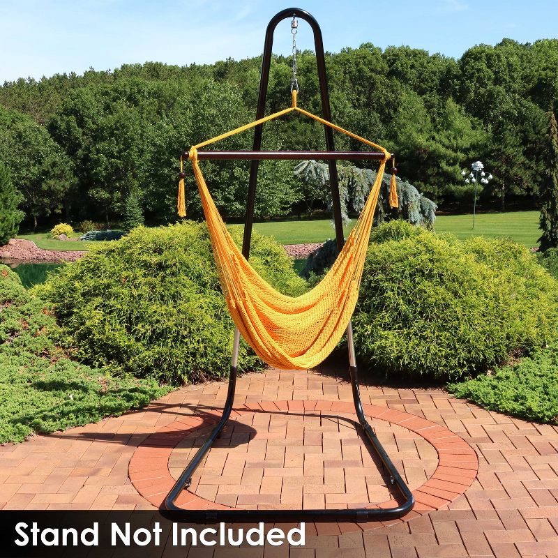 Sunnydaze Modern Boho-Style Soft-Spun Polyester Rope Hanging Caribbean XL Hammock Chair for Yard, Balcony, and Garden, 5 of 10