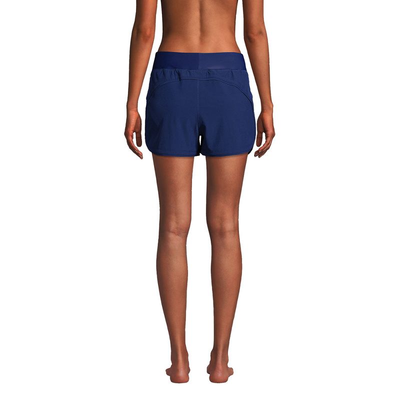 Lands' End Women's 3" Quick Dry Elastic Waist Board Shorts Swim Cover-up Shorts with Panty, 2 of 8