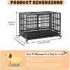 Heavy-Duty Mobile Dog Cage with Locking Wheels, Durable Stainless Steel Kennel Cage, with Double Doors, Removable Tray, Casters, Foldable Design - 4 of 4