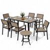 Pamapic 8-Piece Aluminum Outdoor Patio Dining Set with Rectangle Table, Small Side Table and 6-Stackable Chairs - 3 of 4