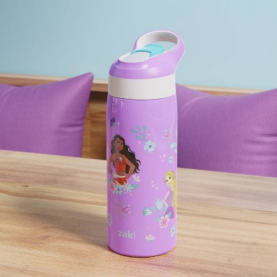 Zak Designs 19oz Princess Stainless Steel Double Wall Vacuum Riverside Water Bottle Purple MISSING STRAW