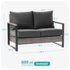 Sonkuki Loveseat Sofa, All-Weather PE Rattan Wicker Set Patio Conversation Couch with Cushion - 3 of 4