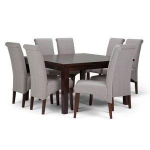 FranklSolid Hardwood 9pc Dining Set Cloud Gray - Wyndenhall, Cloudy Gray