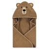 Hudson Baby Cotton Animal Face Hooded Towel, Brown Bear 2-Pack, One Size - 3 of 4