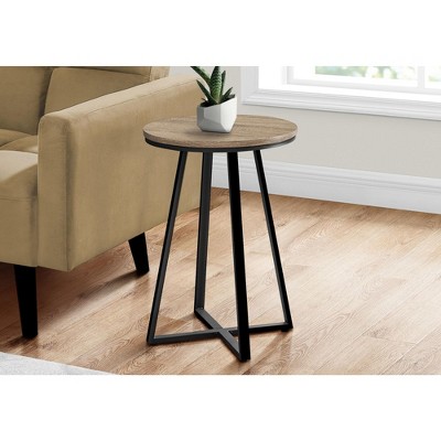 NicBex 18"W Metal End Table with Metal Legs and Grooved Design Side Table Nightstand for Living Room